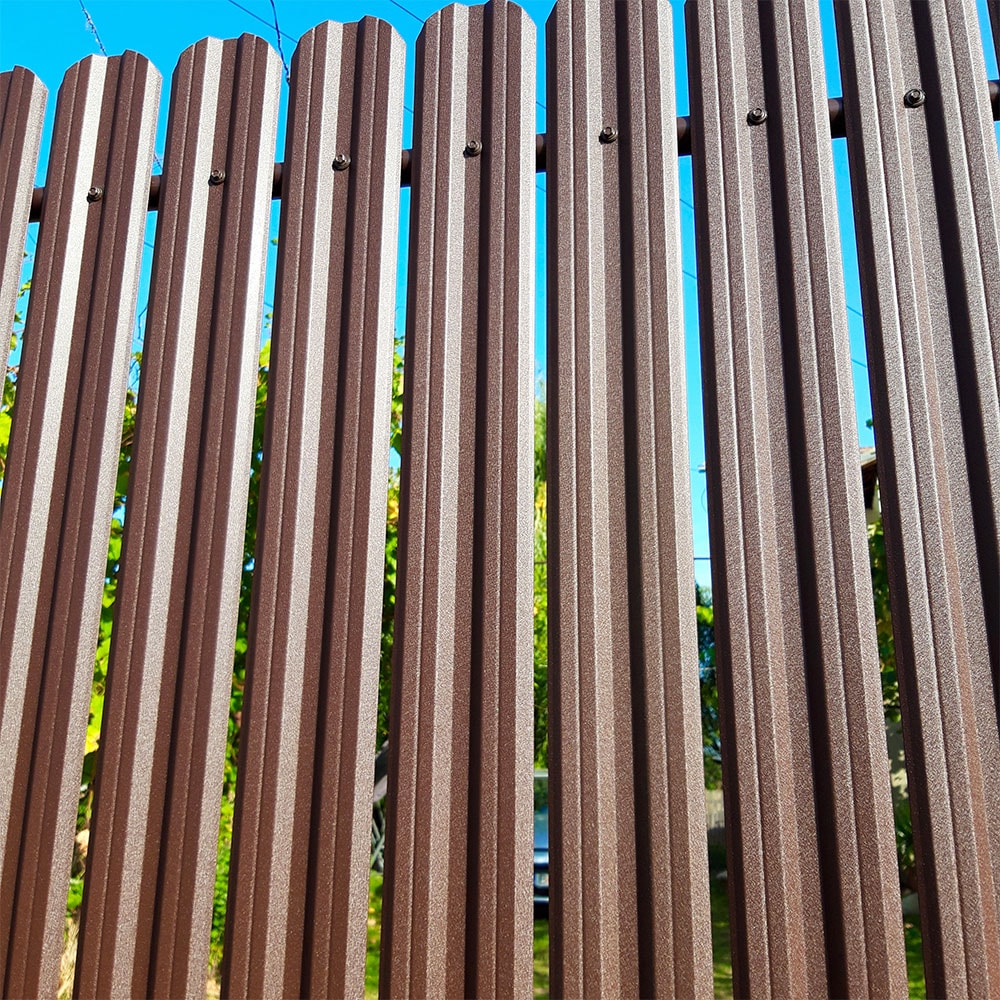 Sipca metalica gard Tisa, 11.5 x 160 cm, maro inchis mat, 25 bucati