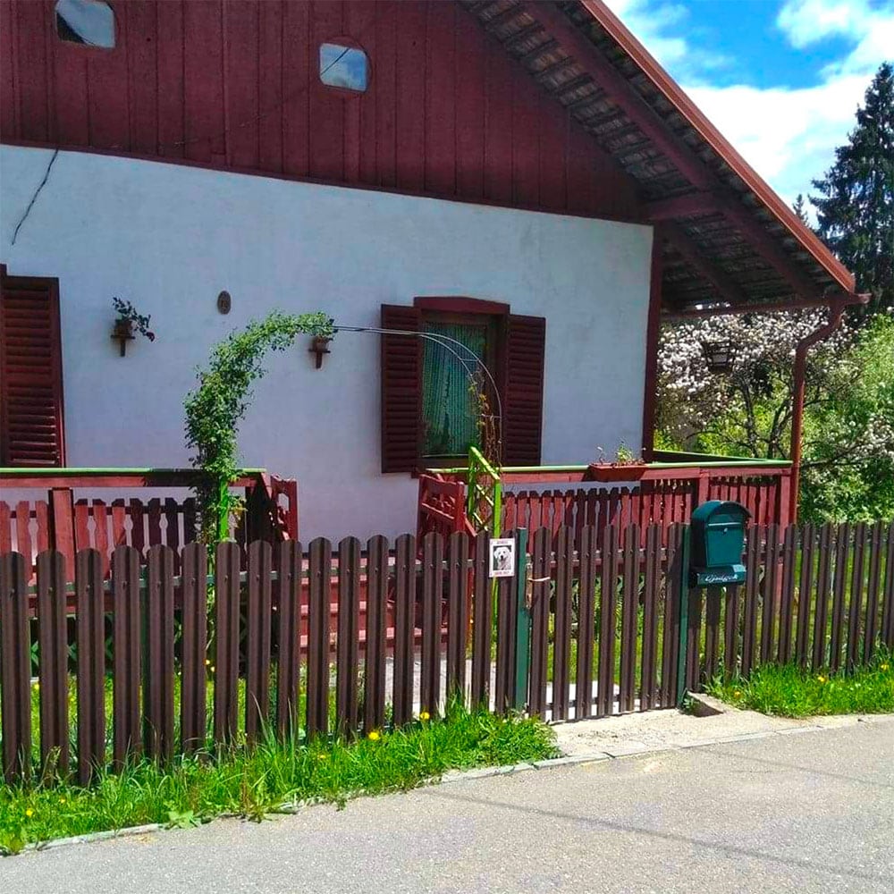 Sipca metalica gard Tisa, 11.5 x 160 cm, maro inchis mat, 25 bucati