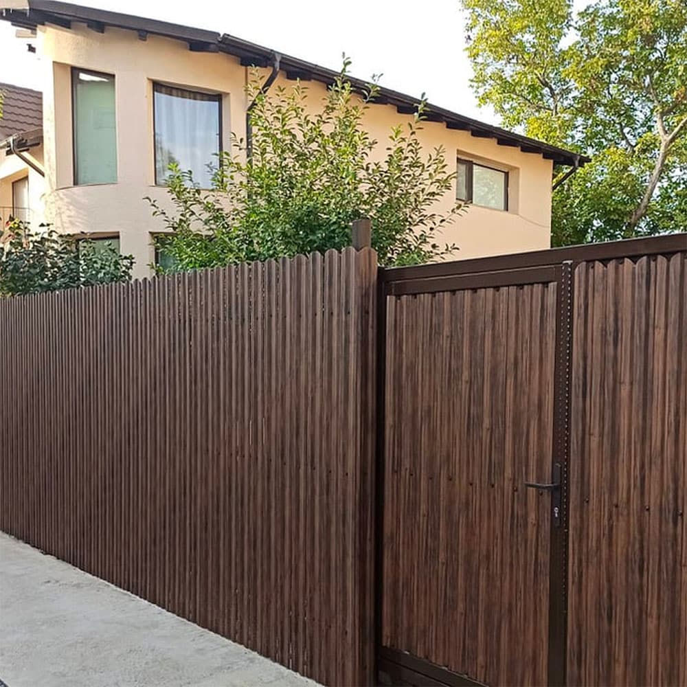 Sipca metalica gard Tisa, 11.5 x 160 cm, mahon, 25 bucati