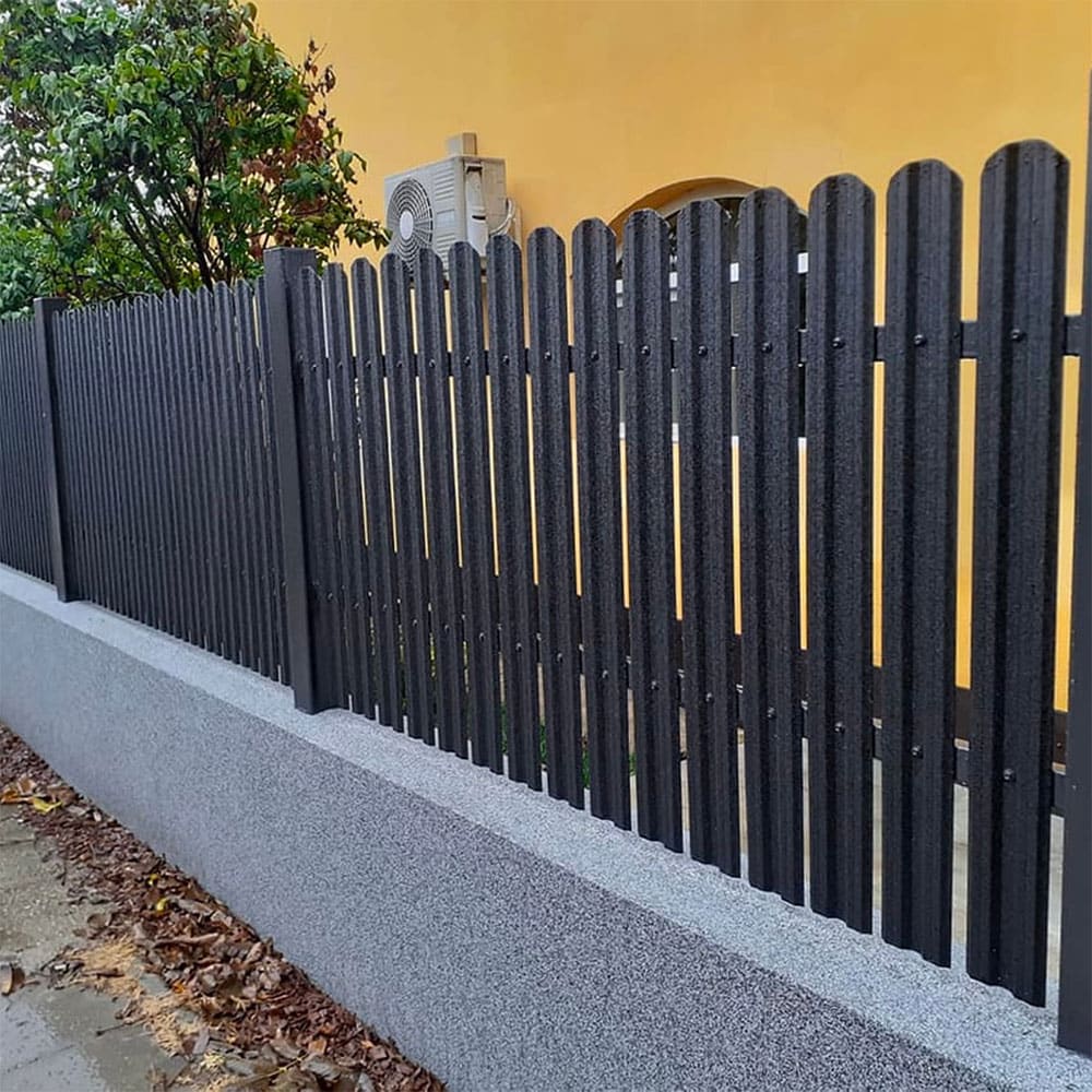 Sipca metalica gard Tisa, 11.5 x 170 cm, negru hi-mat, 25 bucati