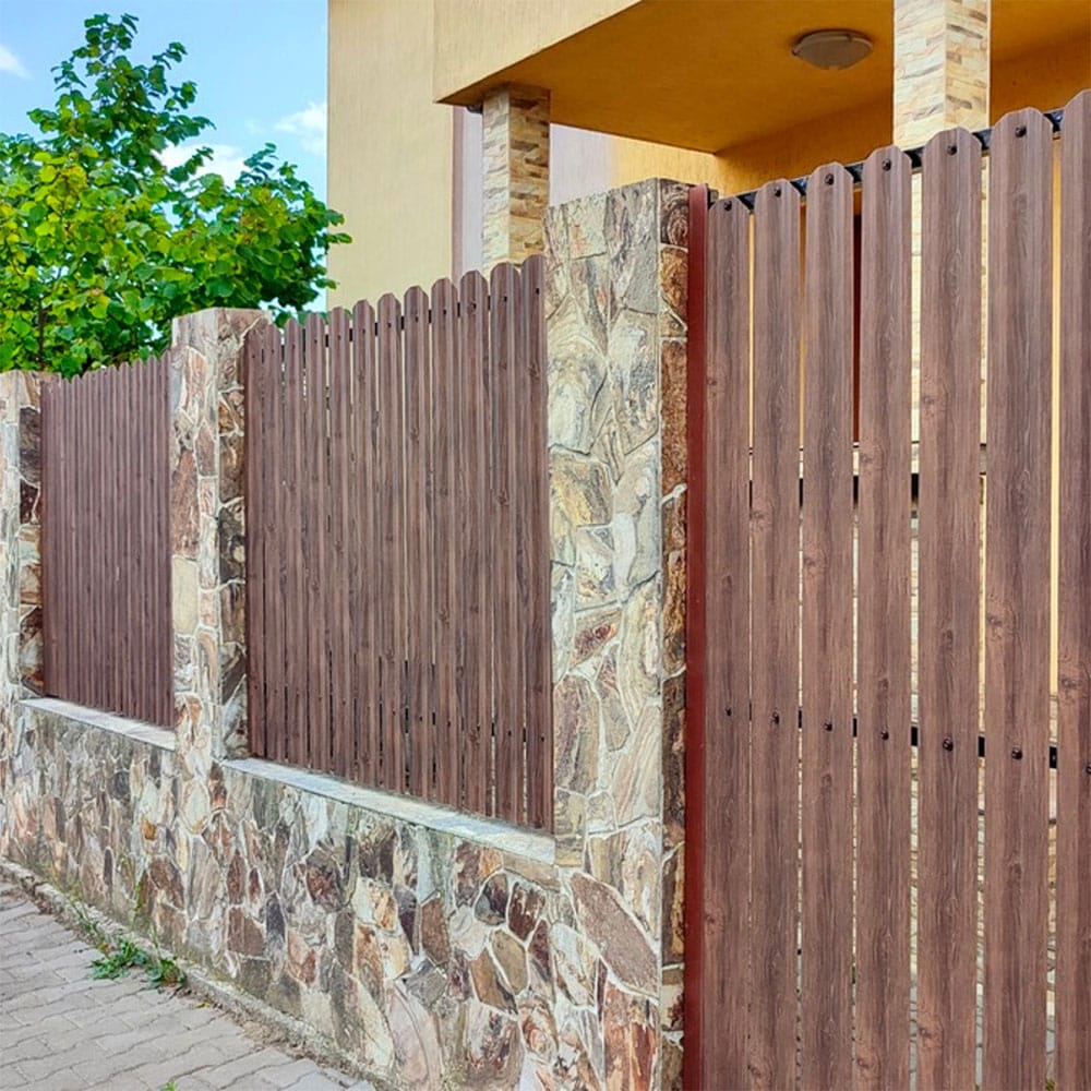 Sipca metalica gard Tisa, 11.5 x 170 cm, maro, 25 bucati