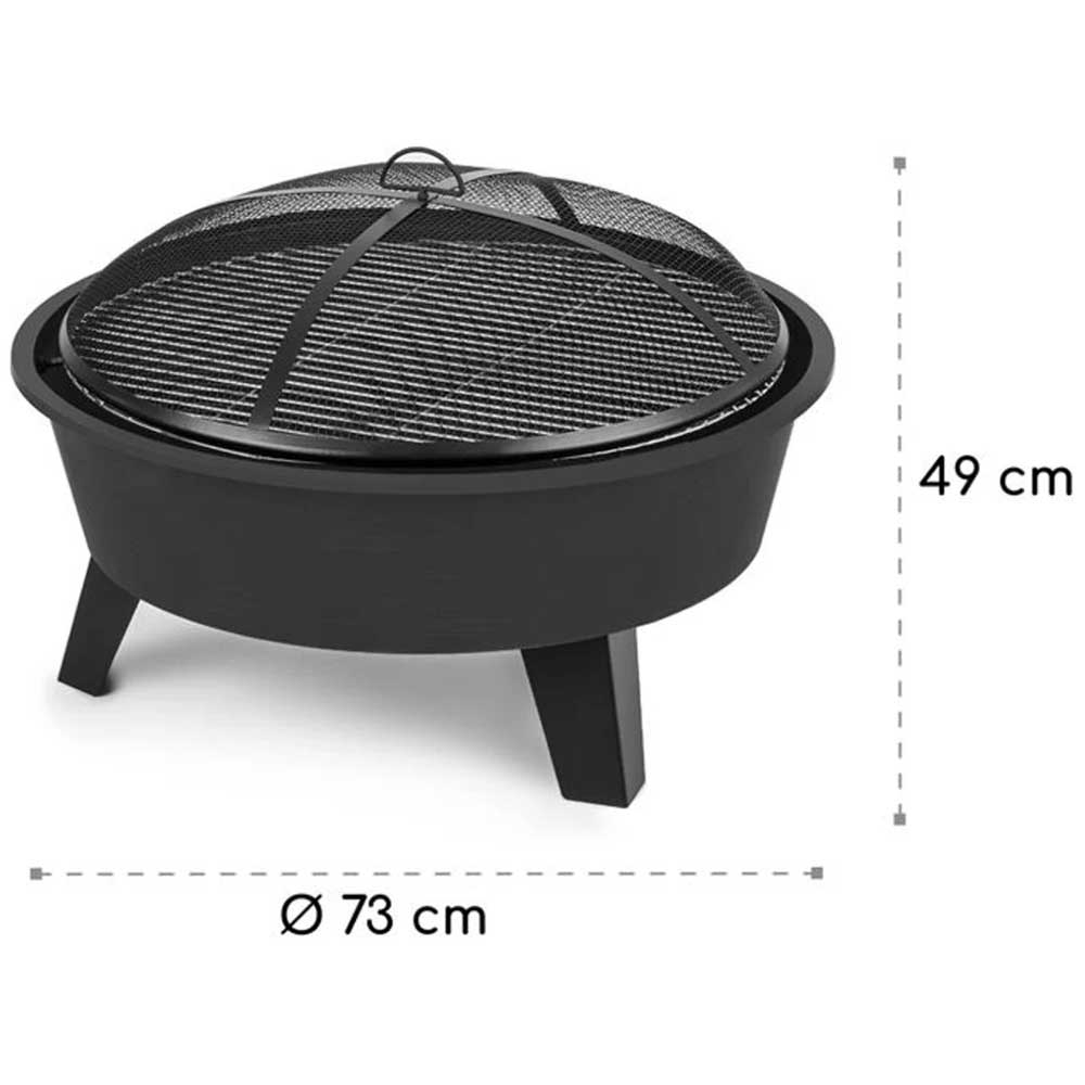 Vatra de foc BLUMFELDT Nolana, otel, 73 x 49 cm, negru