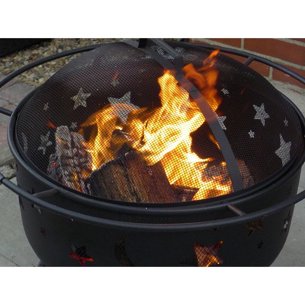 Vatra de foc LANDMANN Stars and Moon, otel, 75 x 59 cm, negru