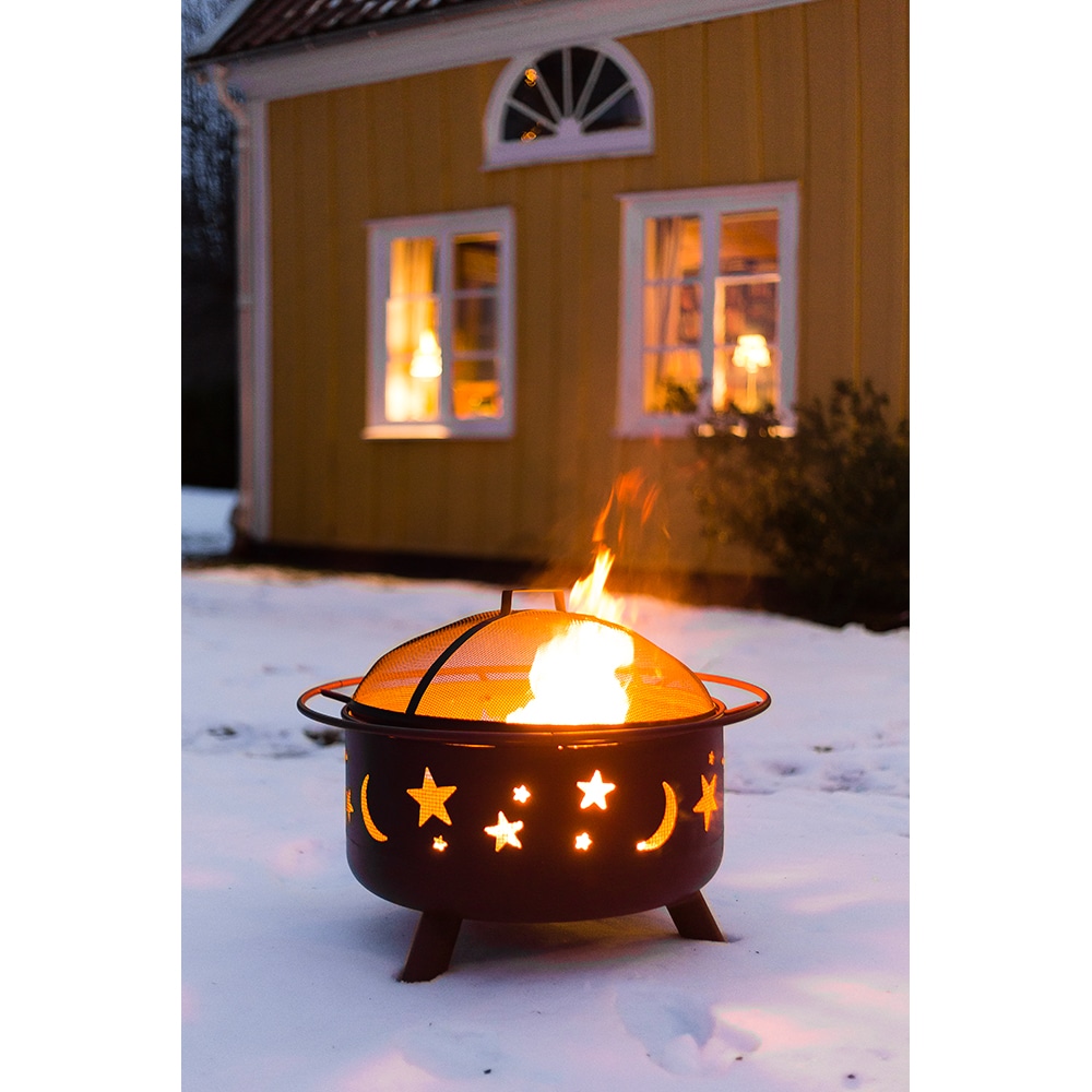 Vatra de foc LANDMANN Stars and Moon, otel, 75 x 59 cm, negru