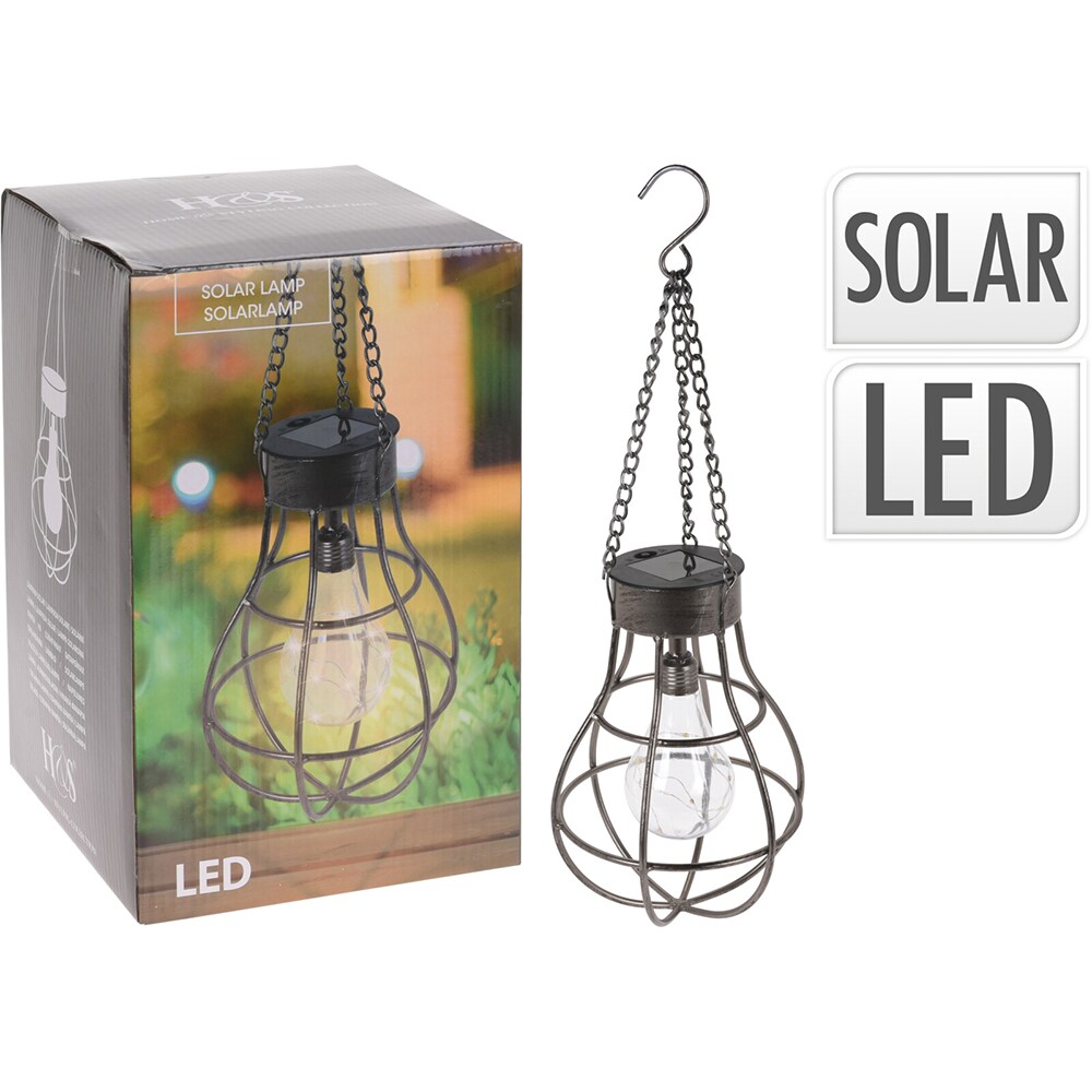 Decoratiune gradina Bulb, incarcare solara, 18.5 x 18.5 x 27-50 cm, transparent