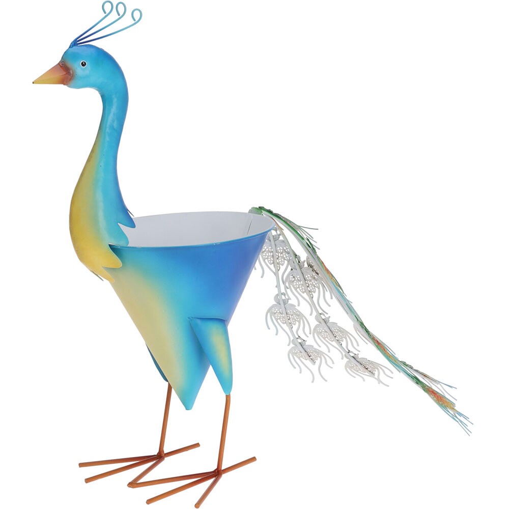 Ghiveci flori KI Paun, metal, 21 x 55 x 48 cm, multicolor