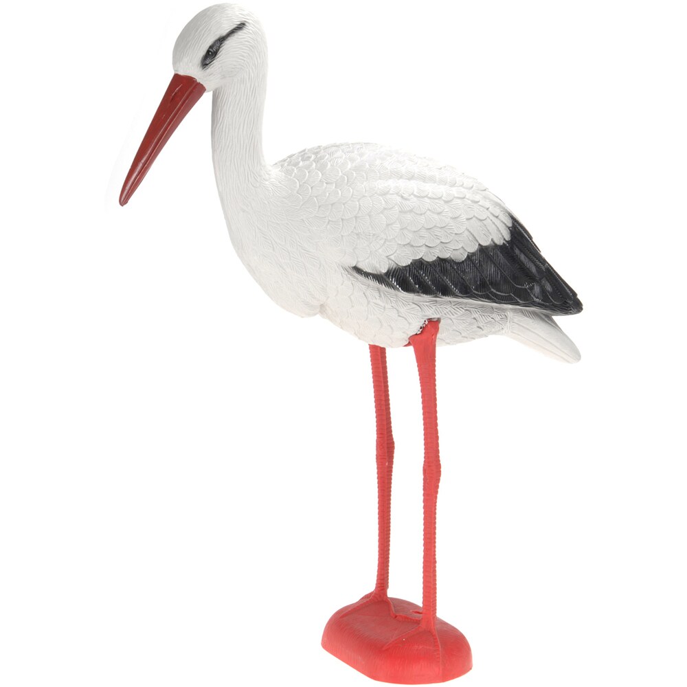 Decoratiune gradina Barza, 66 x 25 x 78 cm, alb-negru