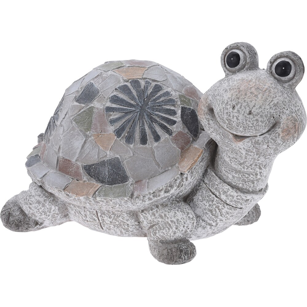 Decoratiune gradina Testoasa, 34.5 x 25 x 25 cm, gri