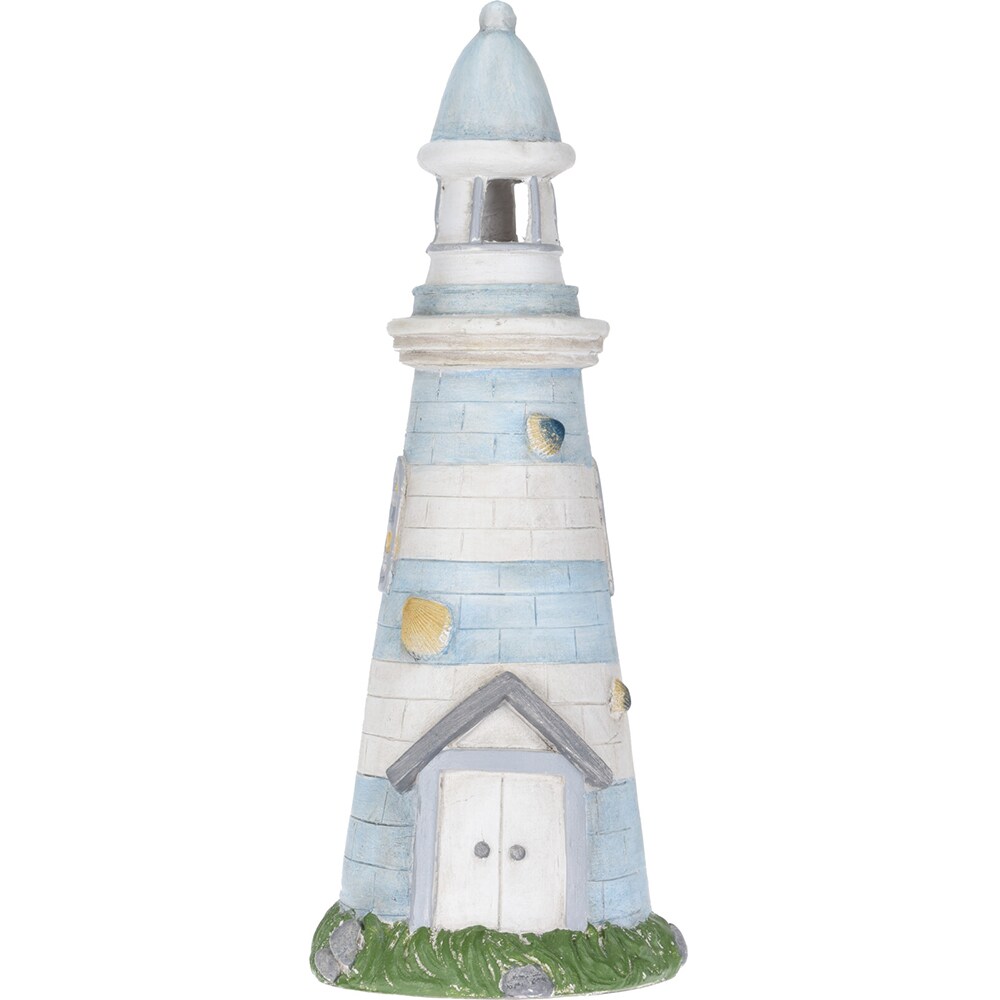 Decoratiune gradina Far, incarcare solara, 22 x 22 x 58 cm, albastru