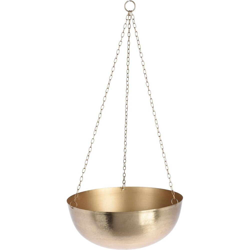 Set 2 ghivece flori suspendate KI A71000030, metal, D 26/22.5 cm, auriu