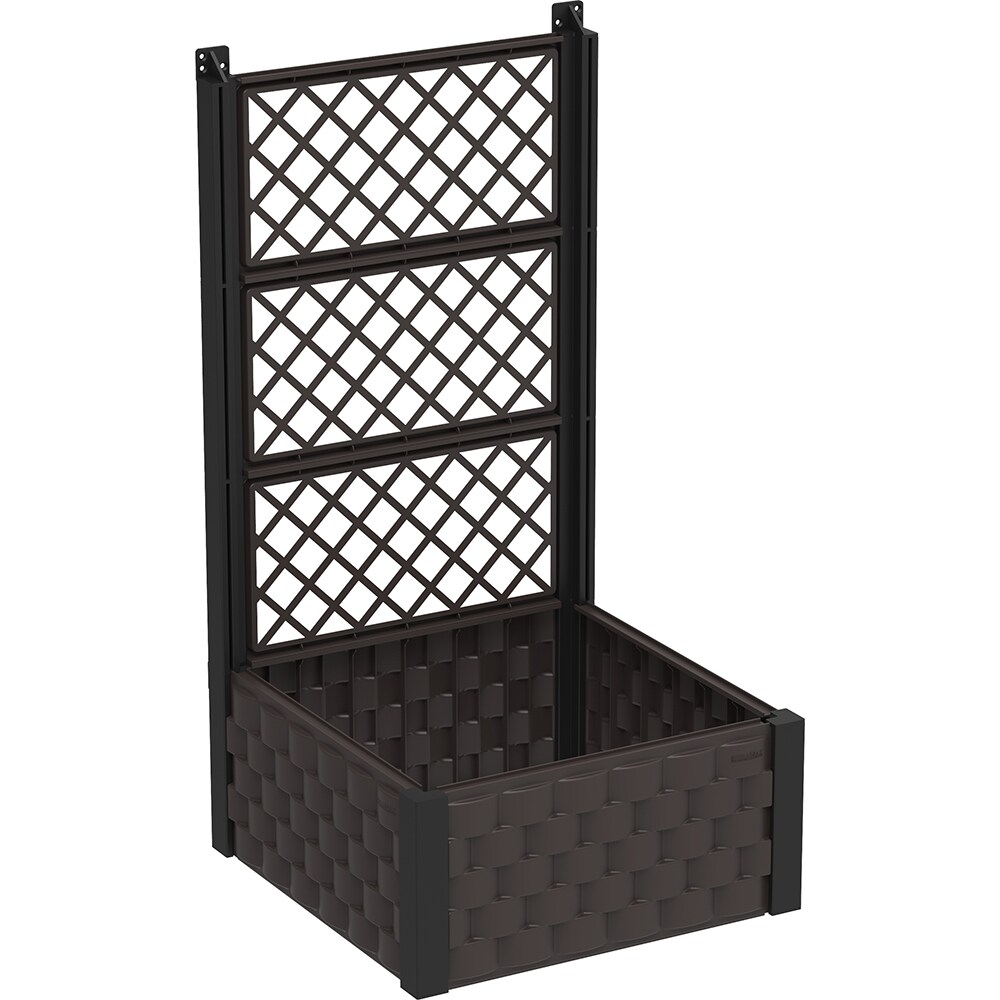 Jardiniera gradina DURAMAX Trellis 6 L, plastic, 55 x 55 x 131 cm, maro inchis