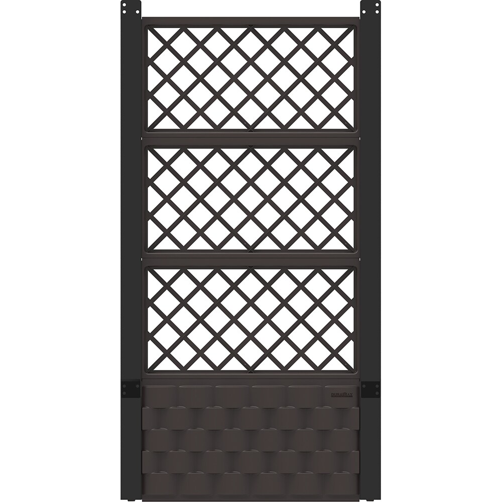 Jardiniera gradina DURAMAX Trellis 6 L, plastic, 55 x 55 x 131 cm, maro inchis