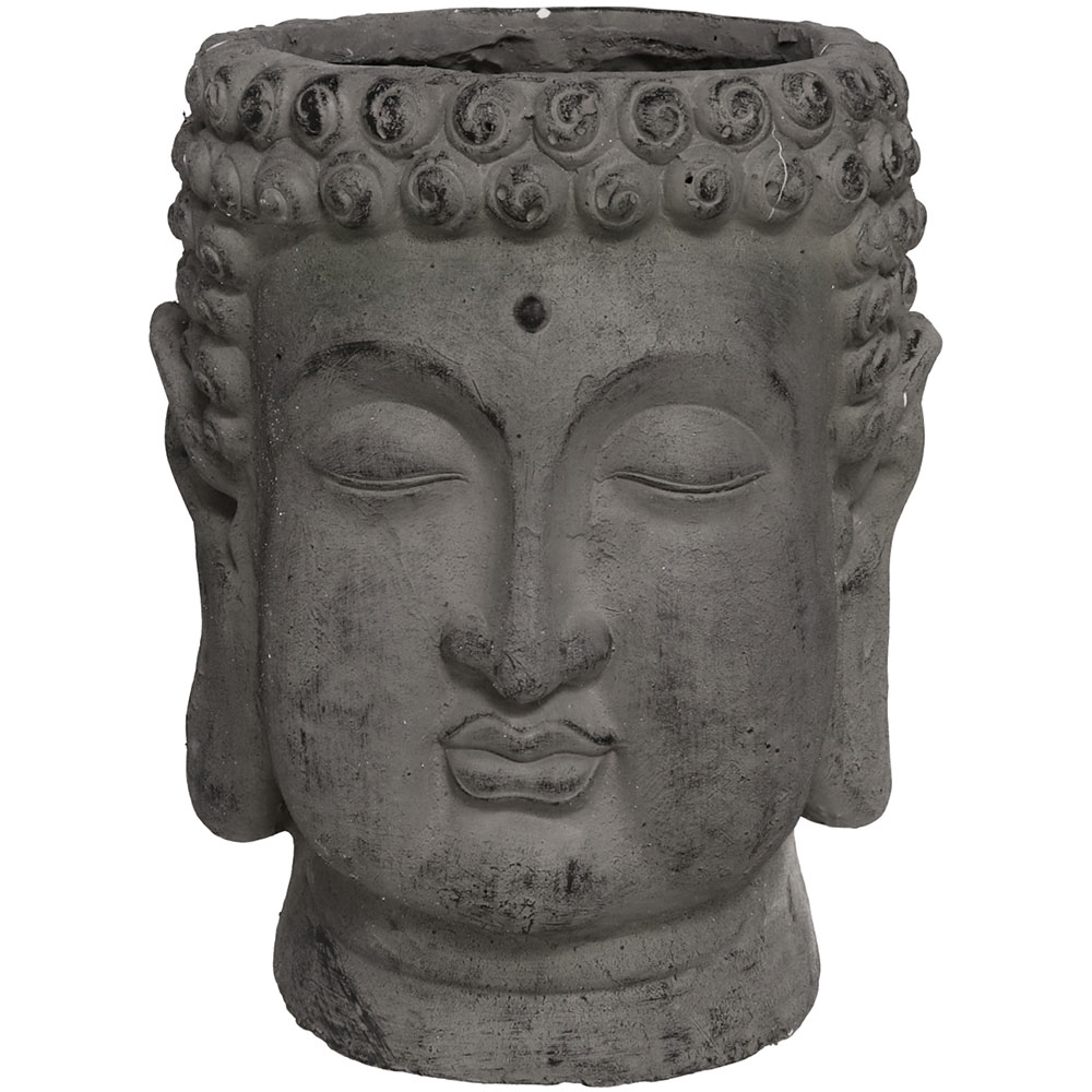 Ghiveci flori DECOR Buddha, compozit, 24 x 25 x 30 cm, gri