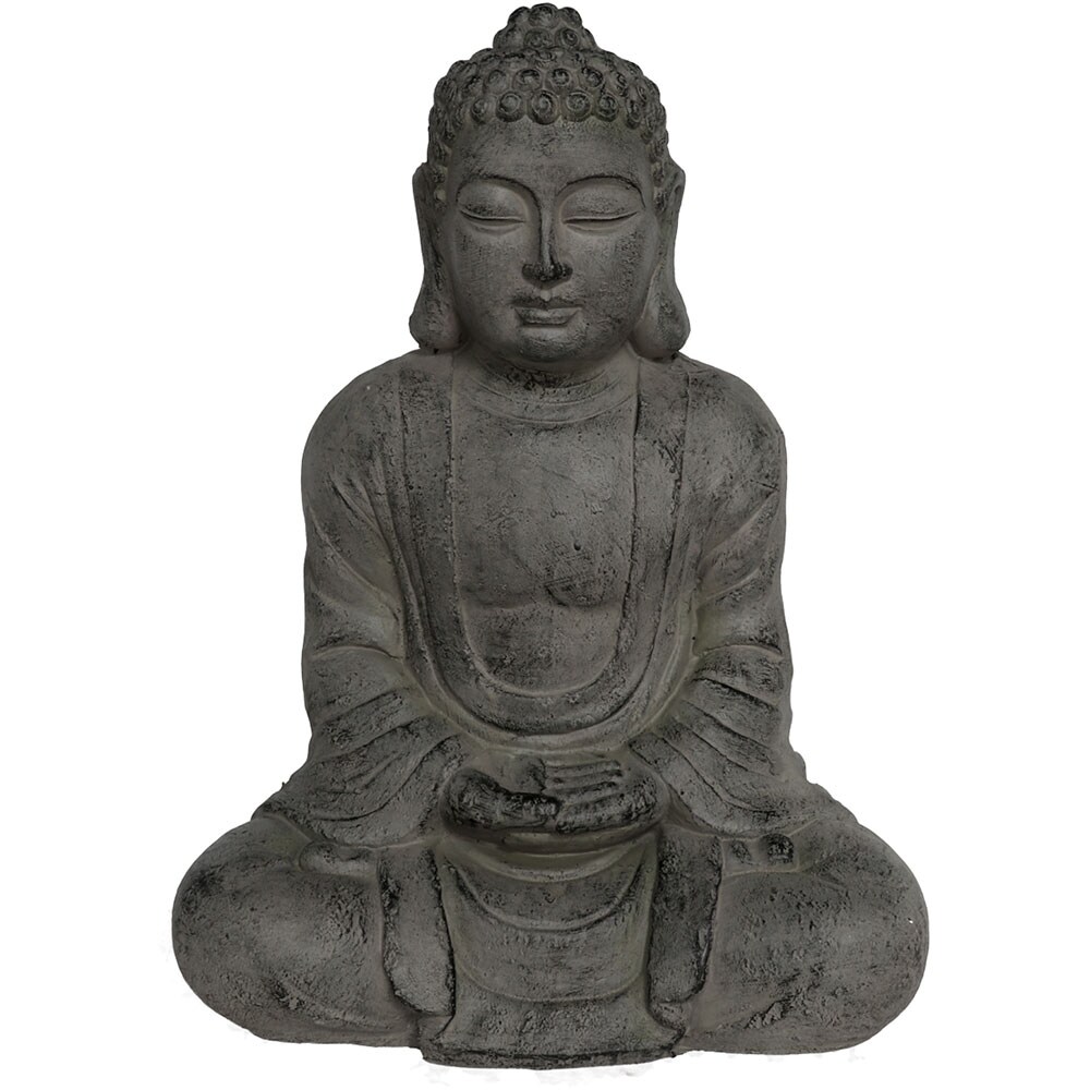 Decoratiune gradina Buddha, 17 x 27 x 38 cm, gri