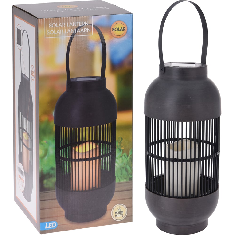 Decoratiune gradina CX2100100, incarcare solara, 15 x 15 x 33 cm, negru