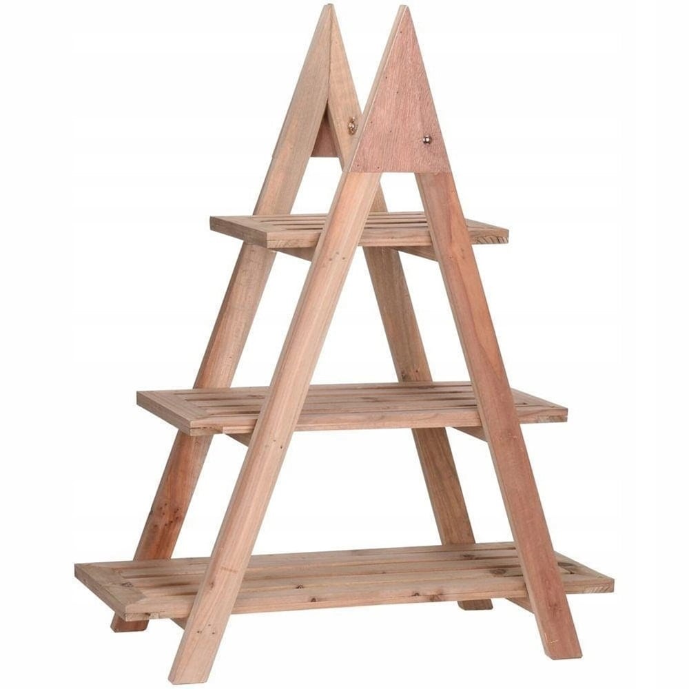 Suport ghiveci flori KI KR5000030, lemn, 48 x 32 x 79 cm, maro