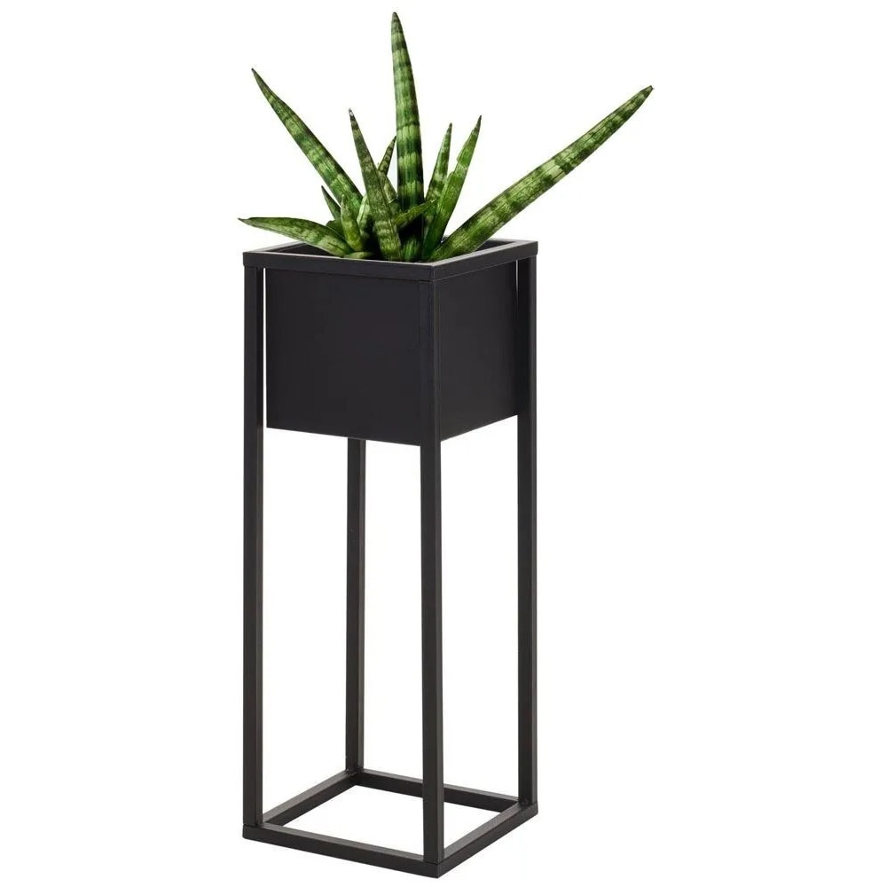Ghiveci flori H&S COLLECTION NB1850010, metal, 21 x 21 x 60 cm, negru