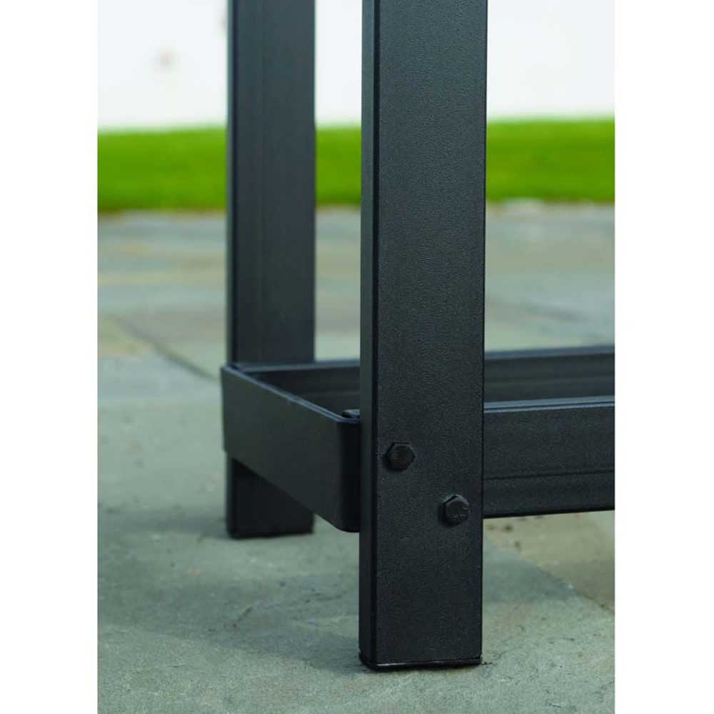 Suport lemne SHELTER LOGIC, metal, 120 x 36 x 119 cm, negru