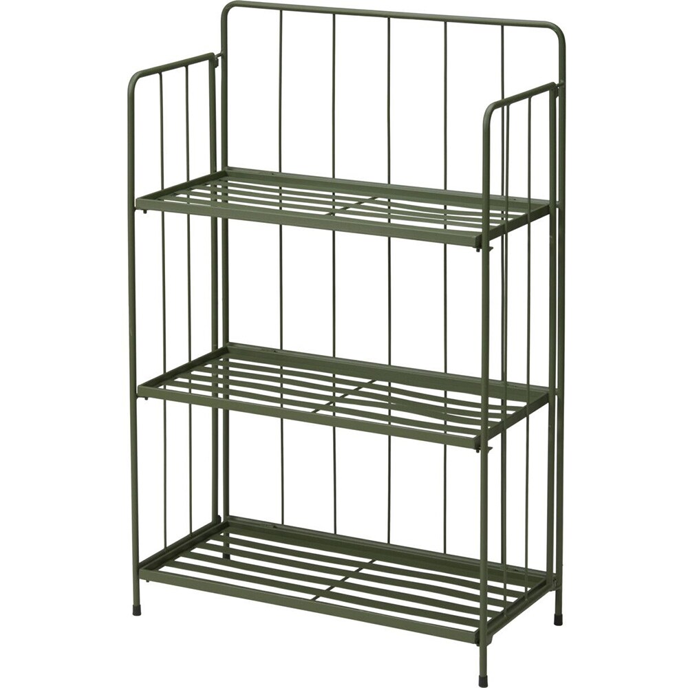 Suport ghiveci flori KI X71000150, metal, 58 x 27 x 90 cm, verde