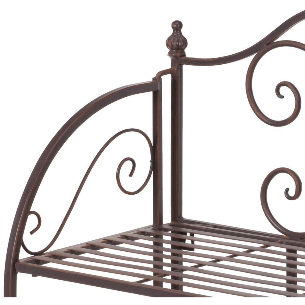 Suport ghiveci flori KI X77000030, metal, 48 x 27 x 96 cm, maro