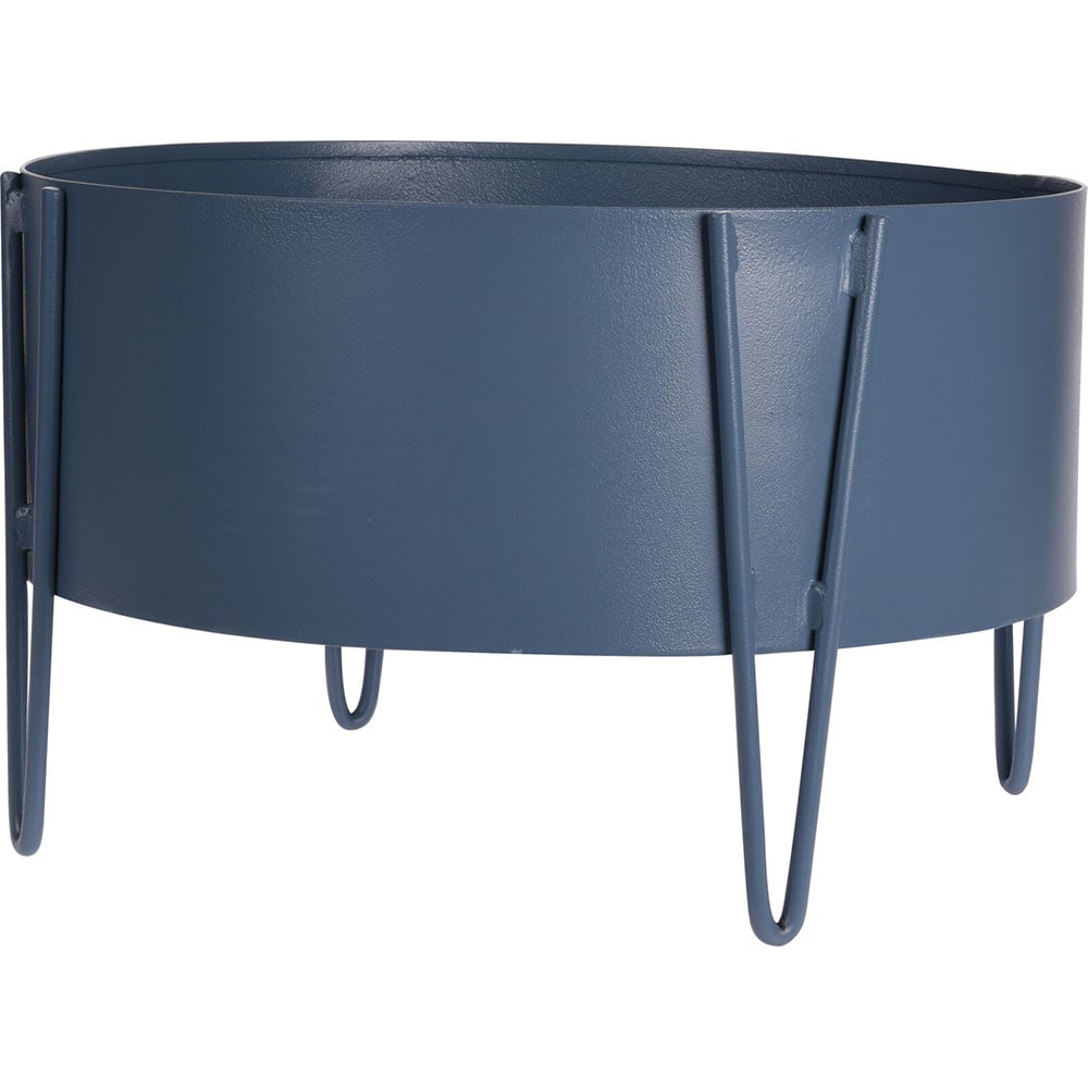 Suport ghiveci flori AMBIANCE X99000950, metal, D 38 cm, albastru mat