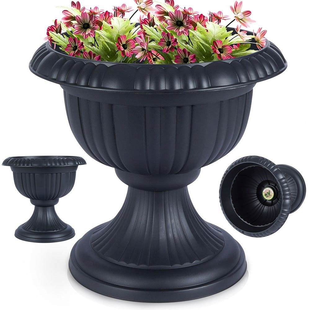 Ghiveci flori KI, polipropilena, D 40 cm, antracit
