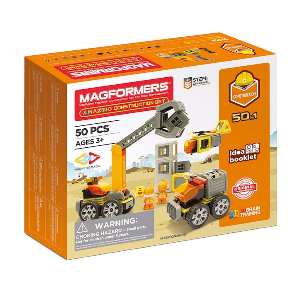 Joc constructie MAGFORMERS Amazing Construction MGF0045, 3 ani+, 50 piese