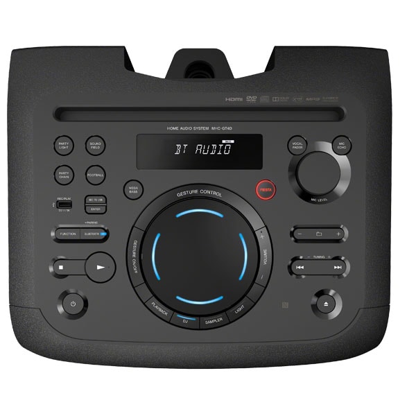 Sistem audio SONY MHC-GT4D, Bluetooth, NFC, USB, CD, DJ Effects, Mega BASS, Party music, iluminare LED, negru