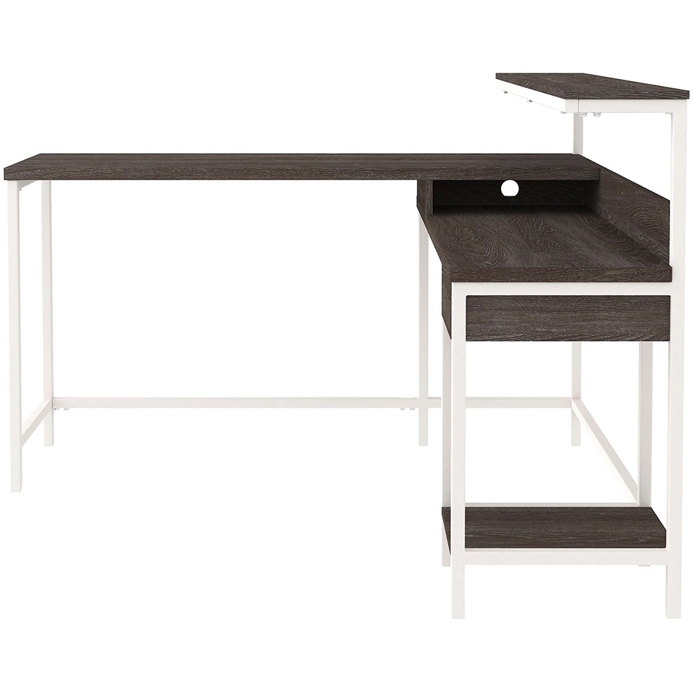 Birou Dorrinson, 140 x 140 x 99 cm, alb-grej