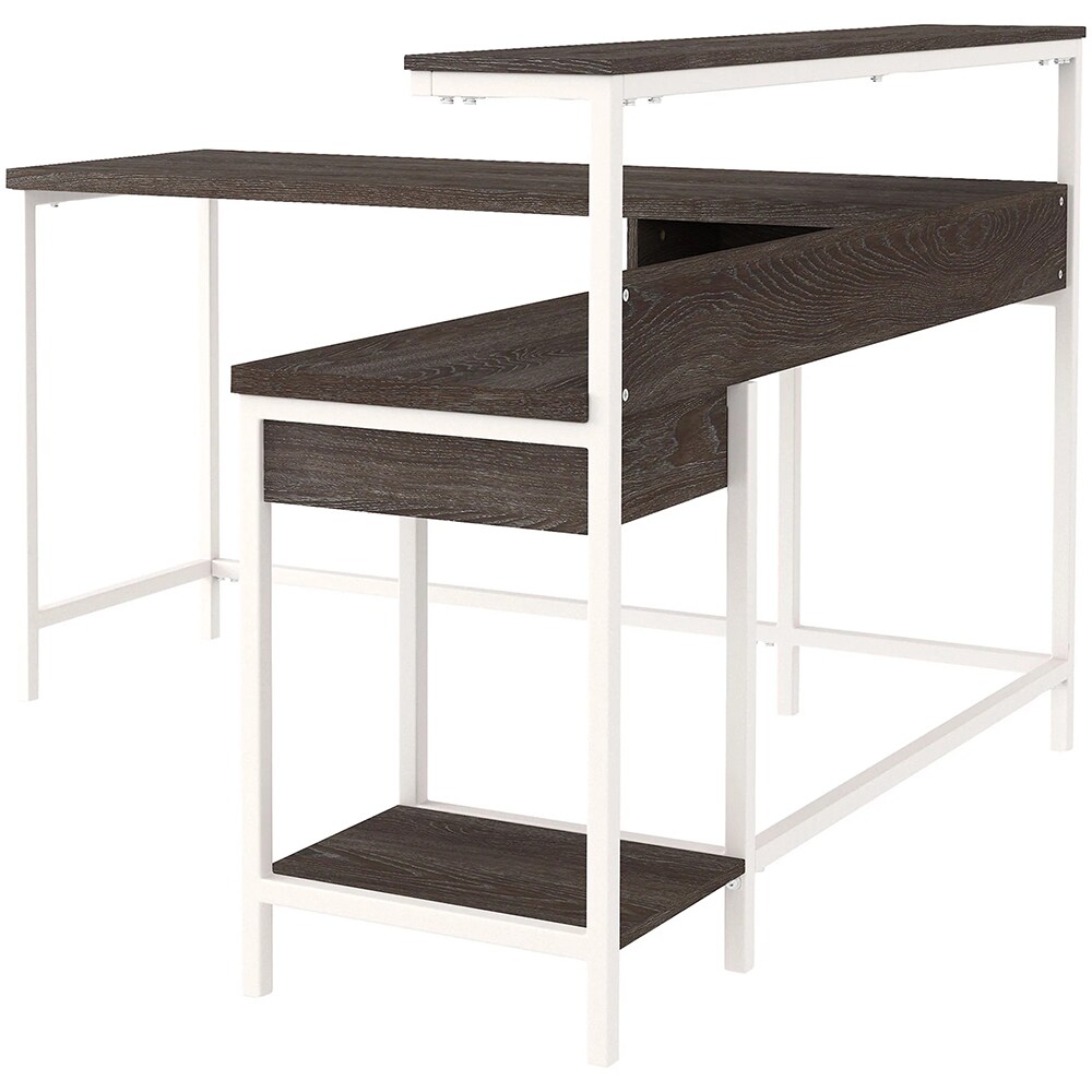Birou Dorrinson, 140 x 140 x 99 cm, alb-grej