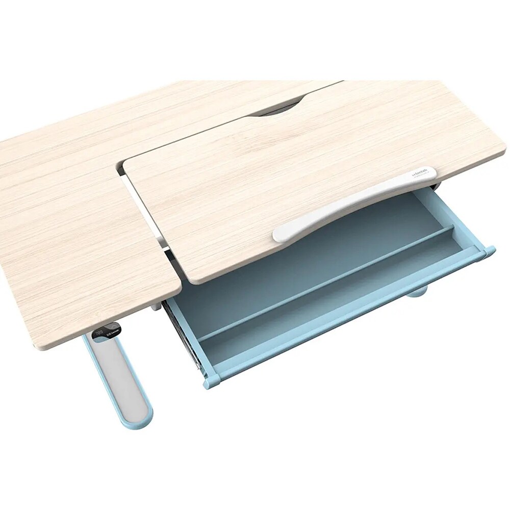 Birou Loteck, 112 x 60 x 73-123 cm, albastru-bej