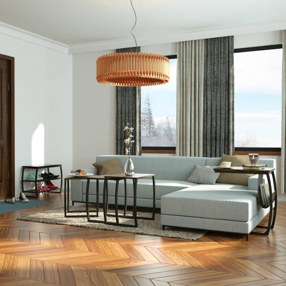 Masa laptop Sofa, 50 x 35 x 63.5 cm, PAL, maro-negru