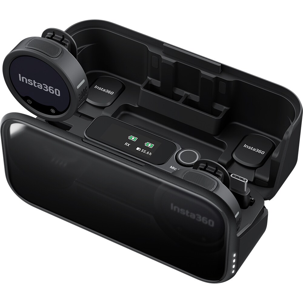 Microfon INSTA360 Mic Pro (2 TX + 1 RX), negru