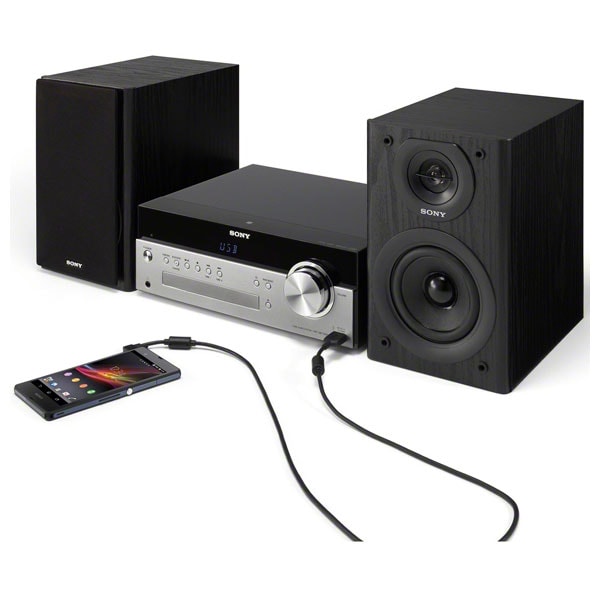 Microsistem audio SONY CMT-SBT100, 50W, Bluetooth, NFC, USB, CD, ngru-argintiu