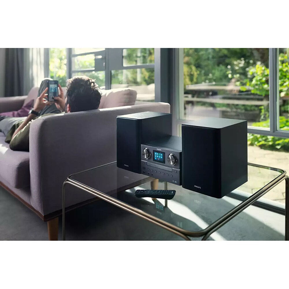 Microsistem PHILIPS TAM8905/10, 100W, Wi-FI, Bluetooth, CD, USB, Radio, negru
