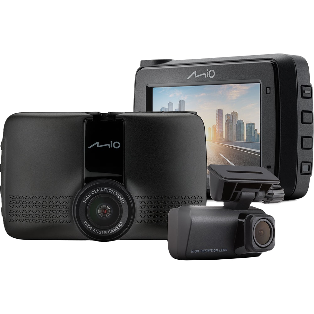 Camera auto duala DVR MIO MiVue 903WD Pro, Quad HD, 2.7", Wi-Fi, G-Senzor + Kit parcare