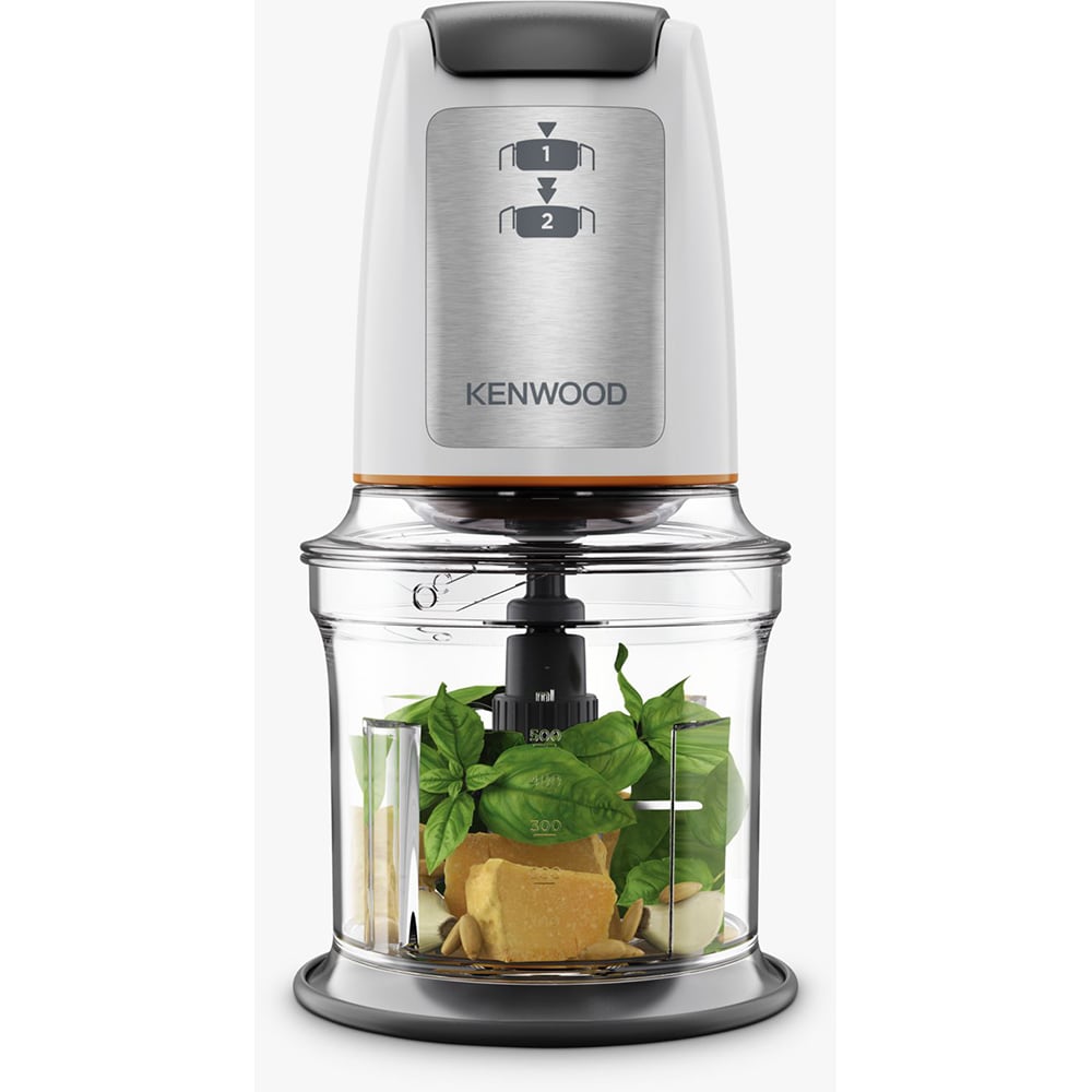 Mini tocator KENWOOD CHP61.100WH, 0.5l, 500W, 2 trepte viteza, alb-argintiu