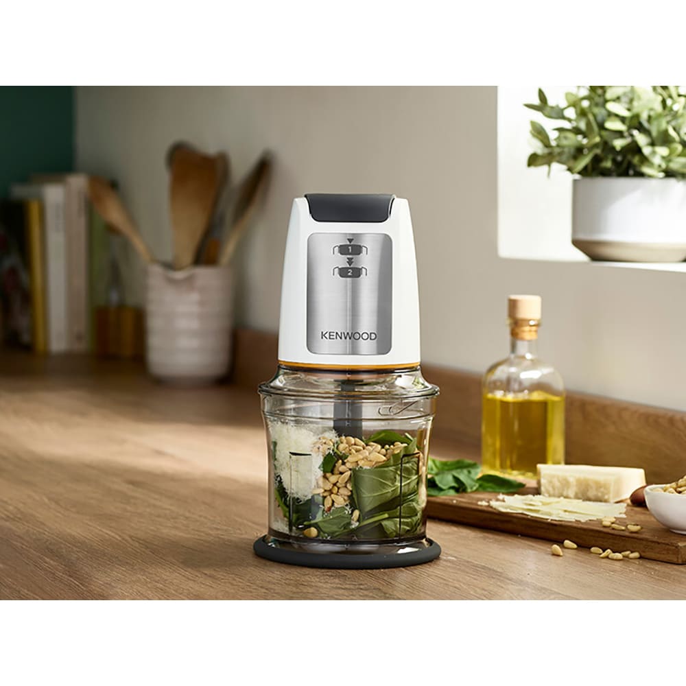 Mini tocator KENWOOD CHP61.100WH, 0.5l, 500W, 2 trepte viteza, alb-argintiu