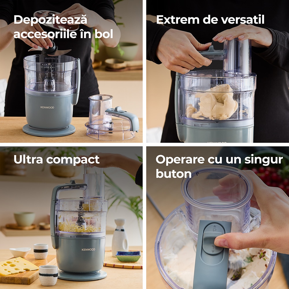 Robot de bucatarie KENWOOD MultiPro Go 0W22010102, vas 1.3l, 650W, 2 trepte viteza, albastru