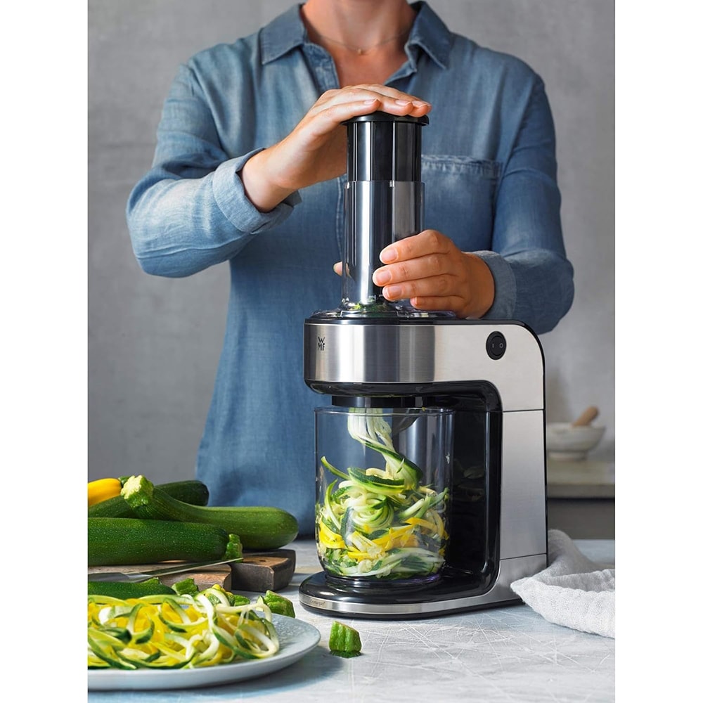 Mini tocator WMF Kult X 416480011, 1.25l, 80W, 1 treapta viteza, argintiu-negru