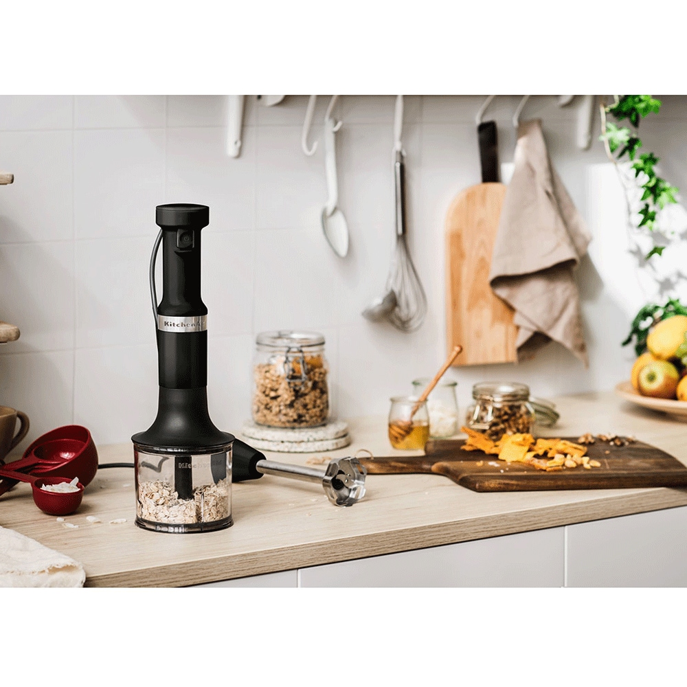 Mixer vertical KITCHENAID 5KHBV83EBM, 1l, 180W, viteza variabila, negru