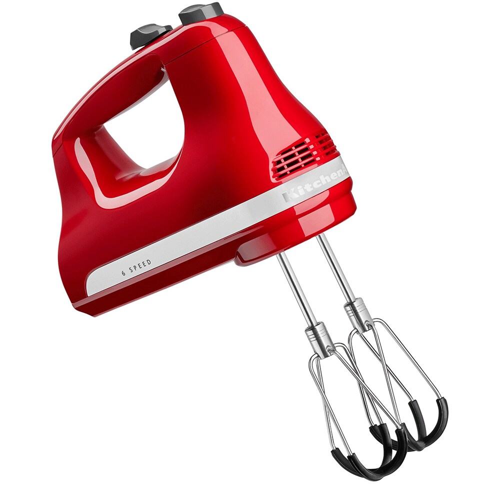 Mixer de mana KITCHENAID 5KHM6118EER, 60W, 6 trepte viteza, rosu-argintiu