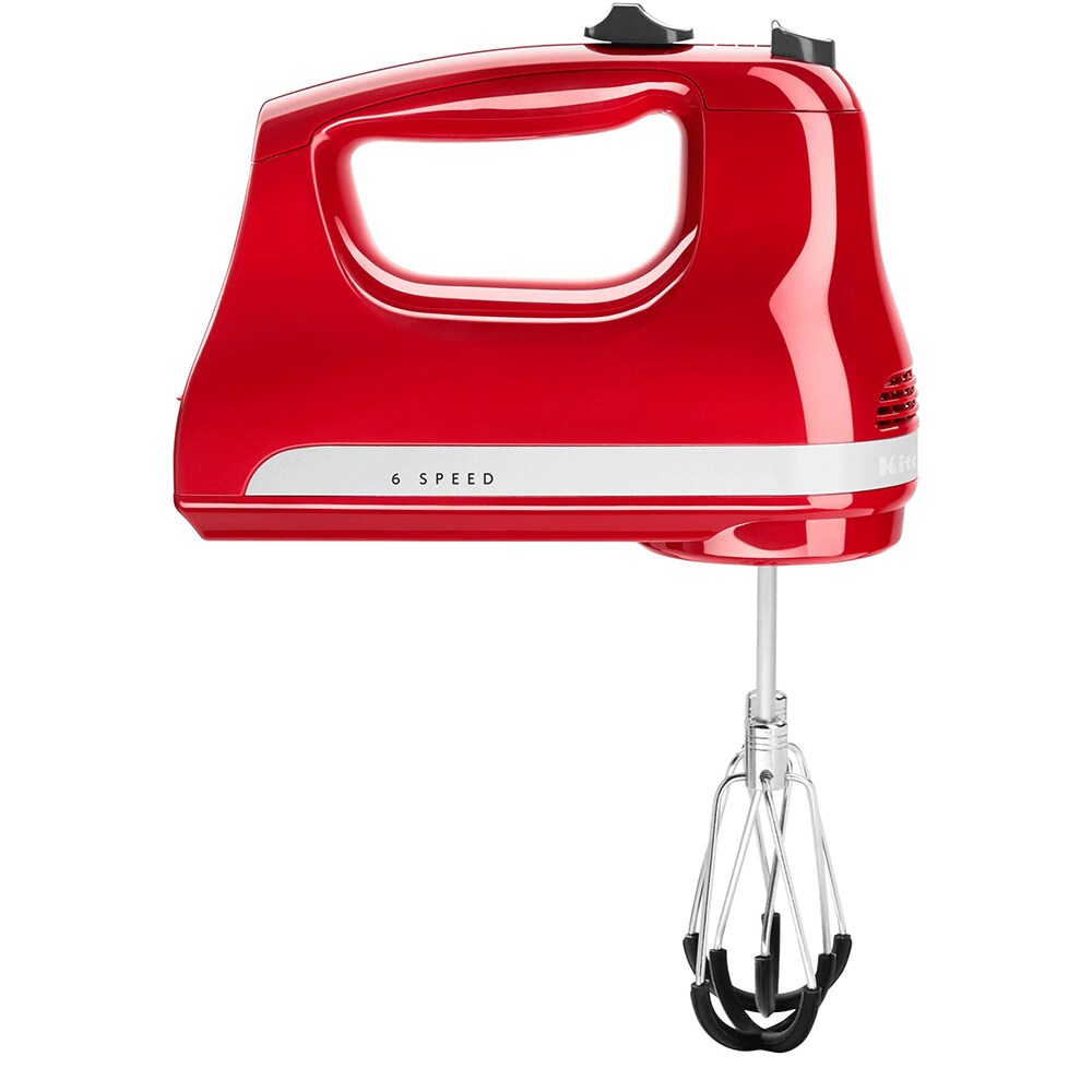 Mixer de mana KITCHENAID 5KHM6118EER, 60W, 6 trepte viteza, rosu-argintiu