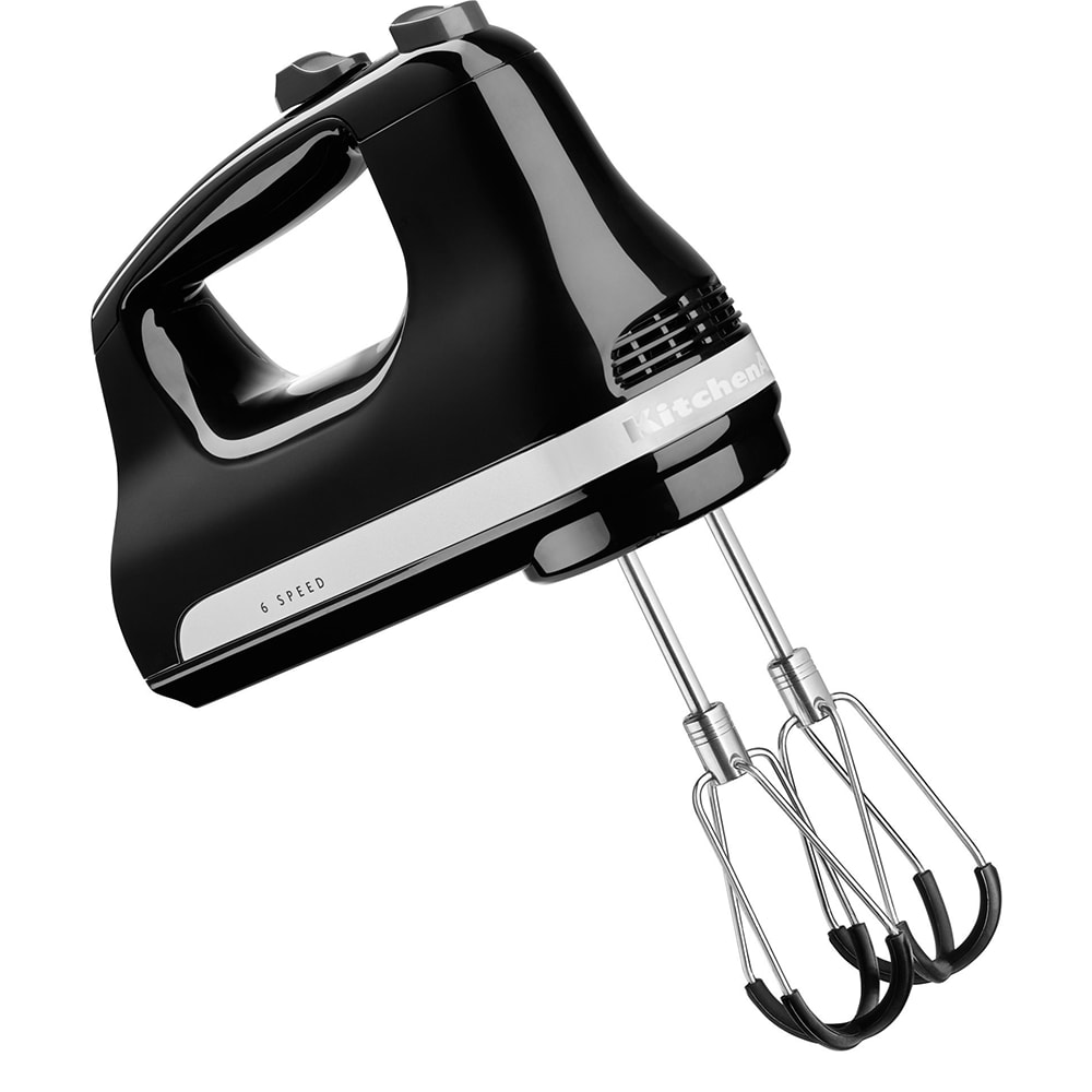 Mixer de mana KITCHENAID 5KHM6118EOB, 60W, 6 trepte viteza, negru lucios-argintiu