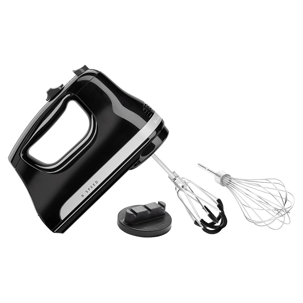 Mixer de mana KITCHENAID 5KHM6118EOB, 60W, 6 trepte viteza, negru lucios-argintiu