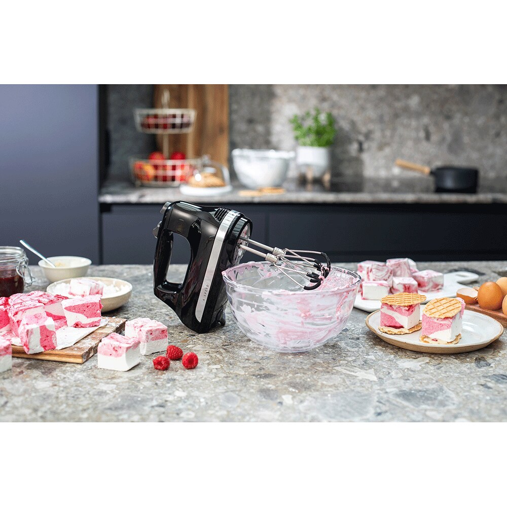 Mixer de mana KITCHENAID 5KHM6118EOB, 60W, 6 trepte viteza, negru lucios-argintiu