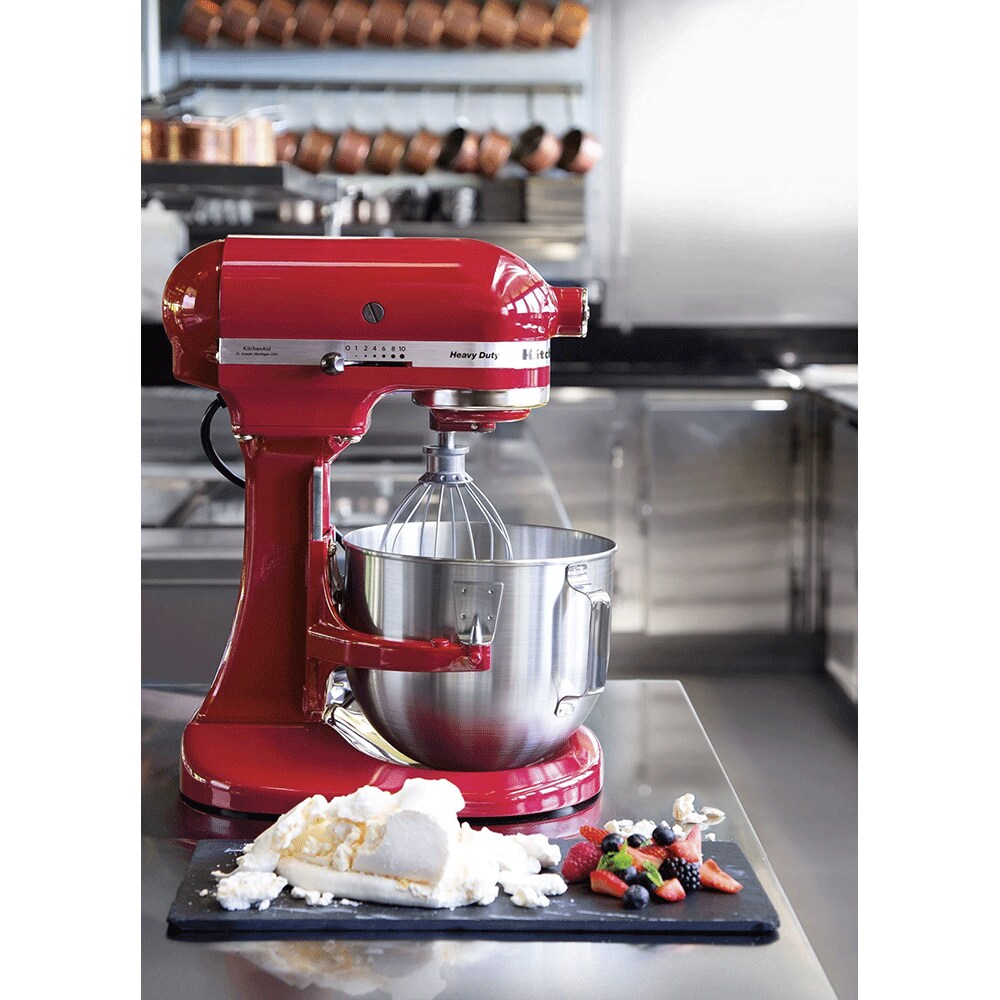 Mixer cu bol KITCHENAID Professional Heavy Duty 5KPM5EER, 4.8l, 315W, 10 trepte viteza, rosu-argintiu 