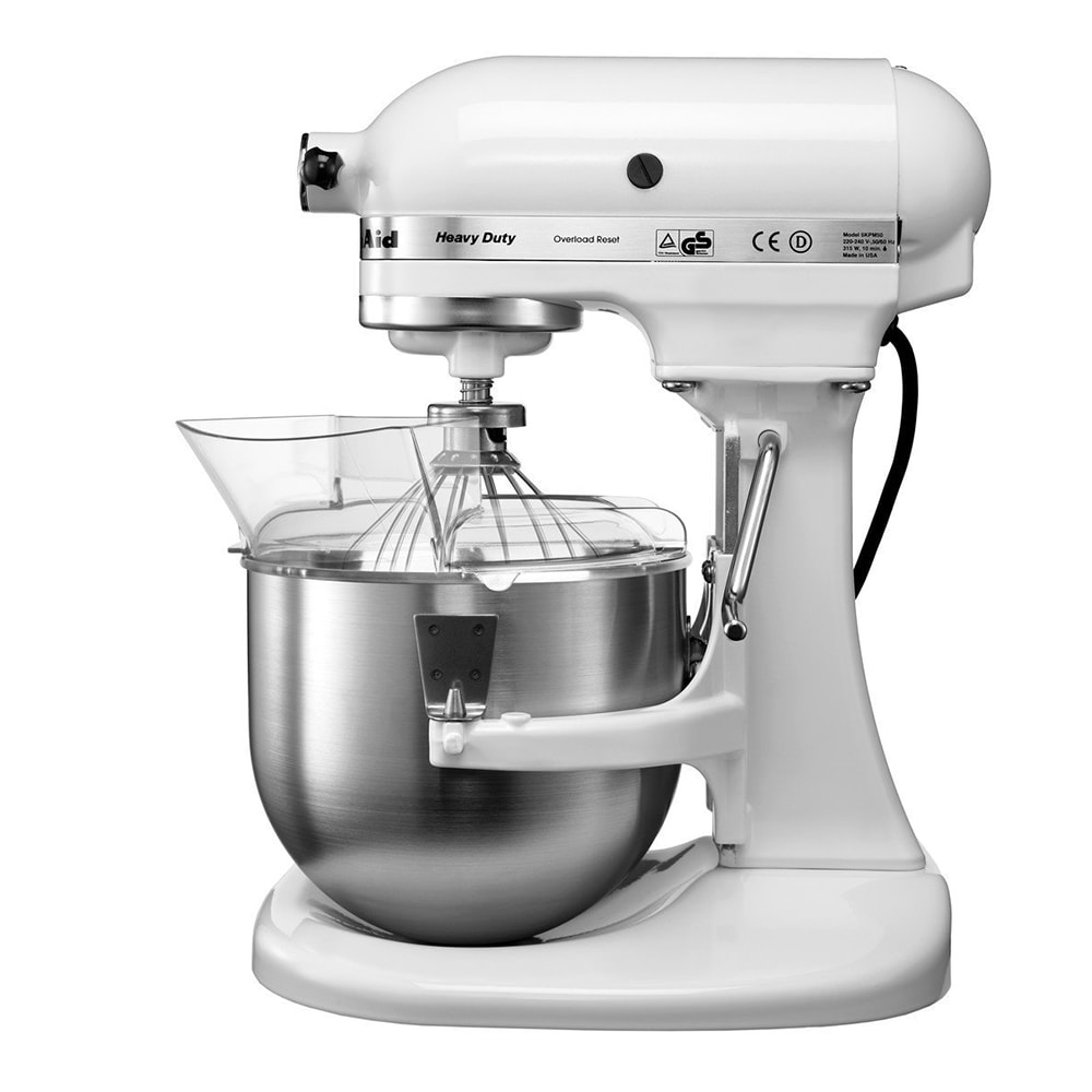 Mixer cu bol KITCHENAID Professional Heavy Duty 5KPM5EWH, 4.8l, 315W, 10 trepte viteza, alb-argintiu 