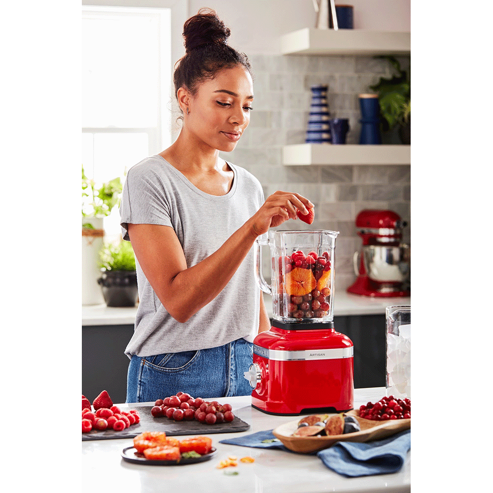Blender KITCHENAID Artisan K400 5KSB4026EER, 1.4l, 1200W, 5 trepte de viteza, rosu-negru