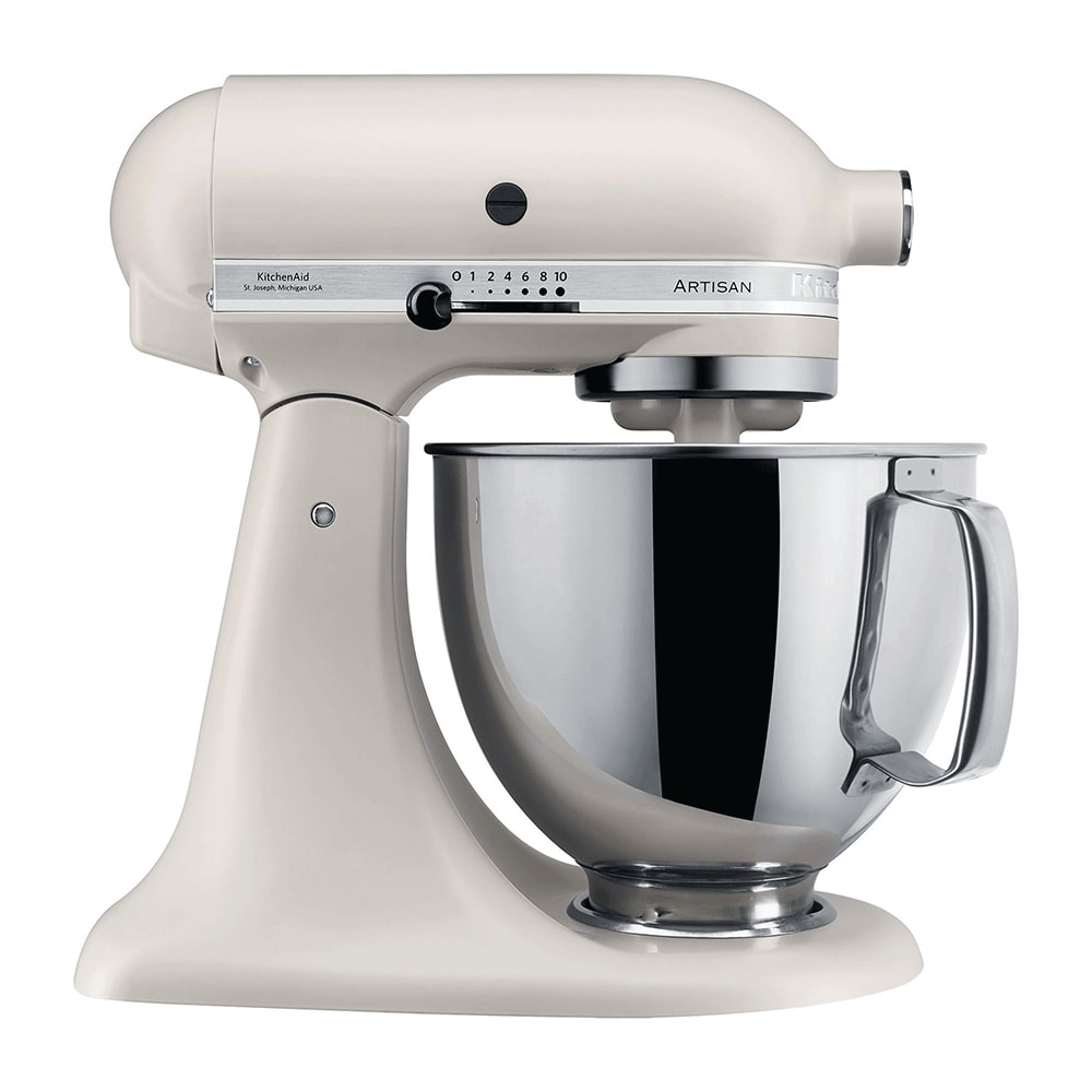 Mixer cu bol KITCHENAID Artisan model 125 5KSM125EMH, 4.8l, 300W, 10 trepte viteza, bej-argintiu
